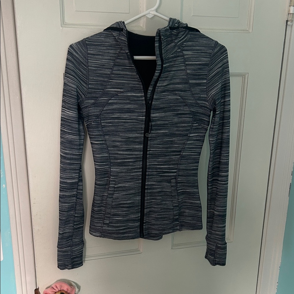 lululemon athletica Gray Striped Hoodie